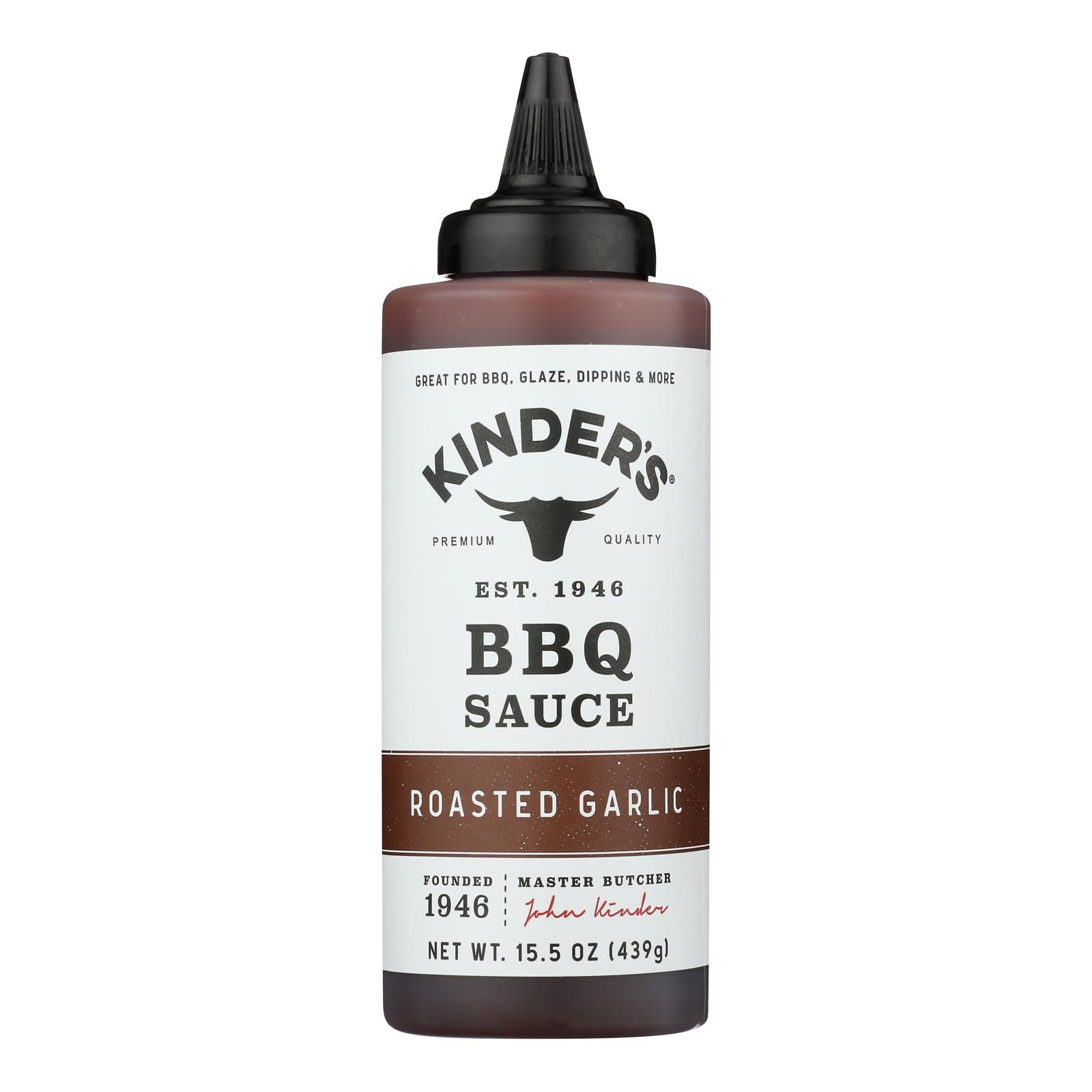 Kinder's Roasted Garlic Barbecue Sauce, Case of 6, 15.5 oz