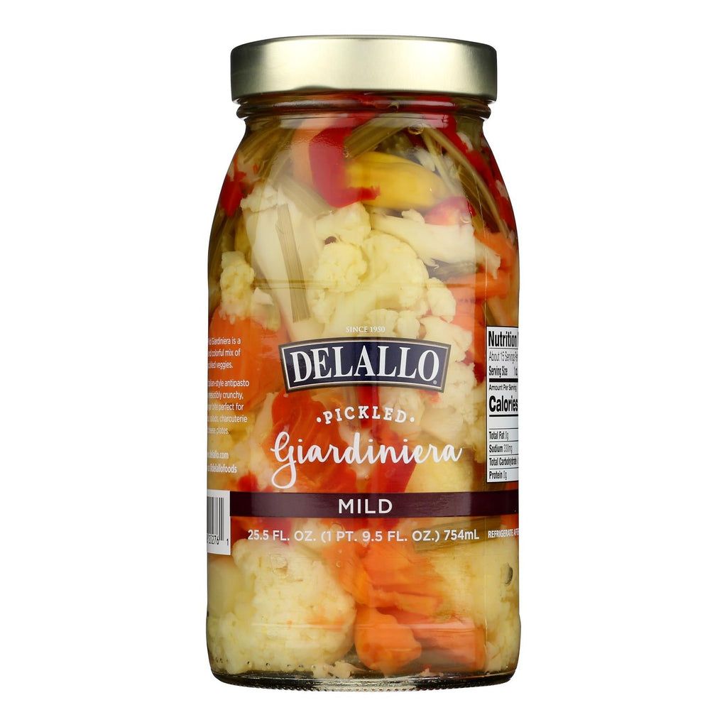 DeLallo Giardiniera Pickled Mixed Vegetables, Case of 6, 25.5 oz