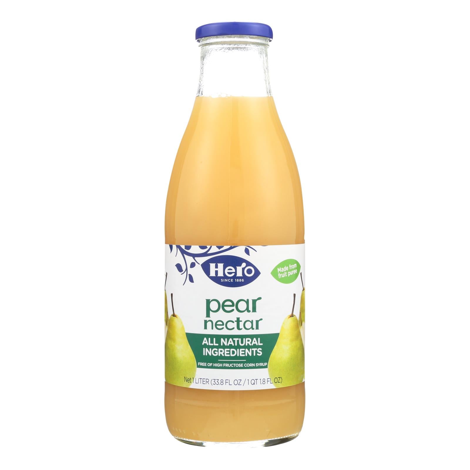 Hero Pear Nectar Preserves, Case of 6, 33.8 Ounce Jars