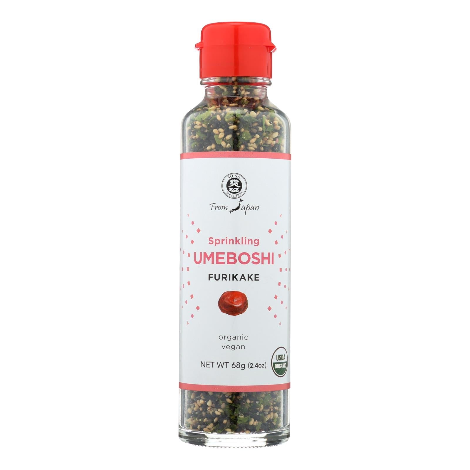 Muso From Japan Organic Umeboshi Furikake Sprinkle, Case of 6, 2.4 Ounce Packs