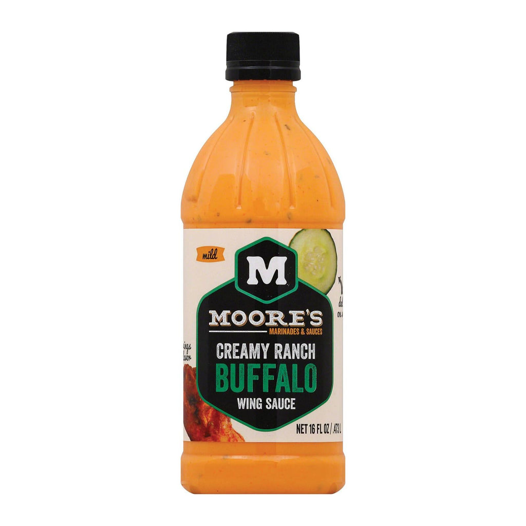 Moore's Creamy Ranch Buffalo Wing Sauce, Case of 6, 16 Fluid Ounce Bottles