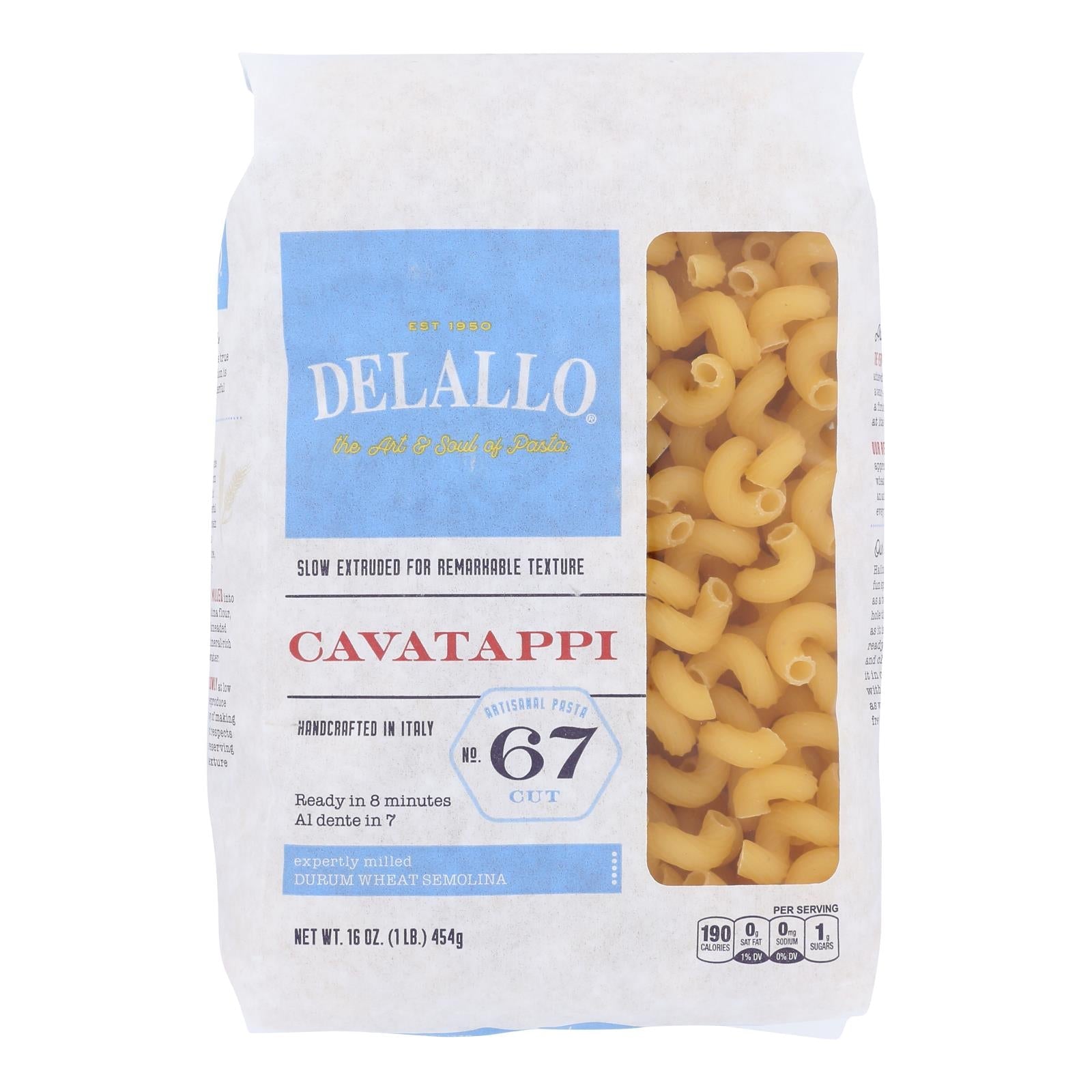DeLallo Cavatappi Pasta, Case of 8, 16 Ounce