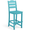 30 Inches Counter Height HDPE Bar Stool with Backrest and Footrest