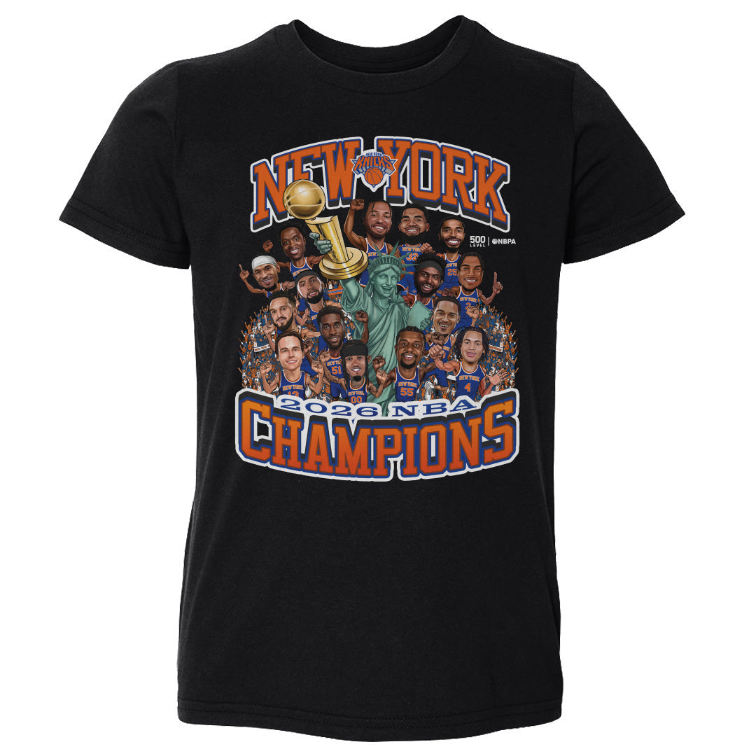 New York Knicks NBA Finals 2026 Champions Caricature WHT