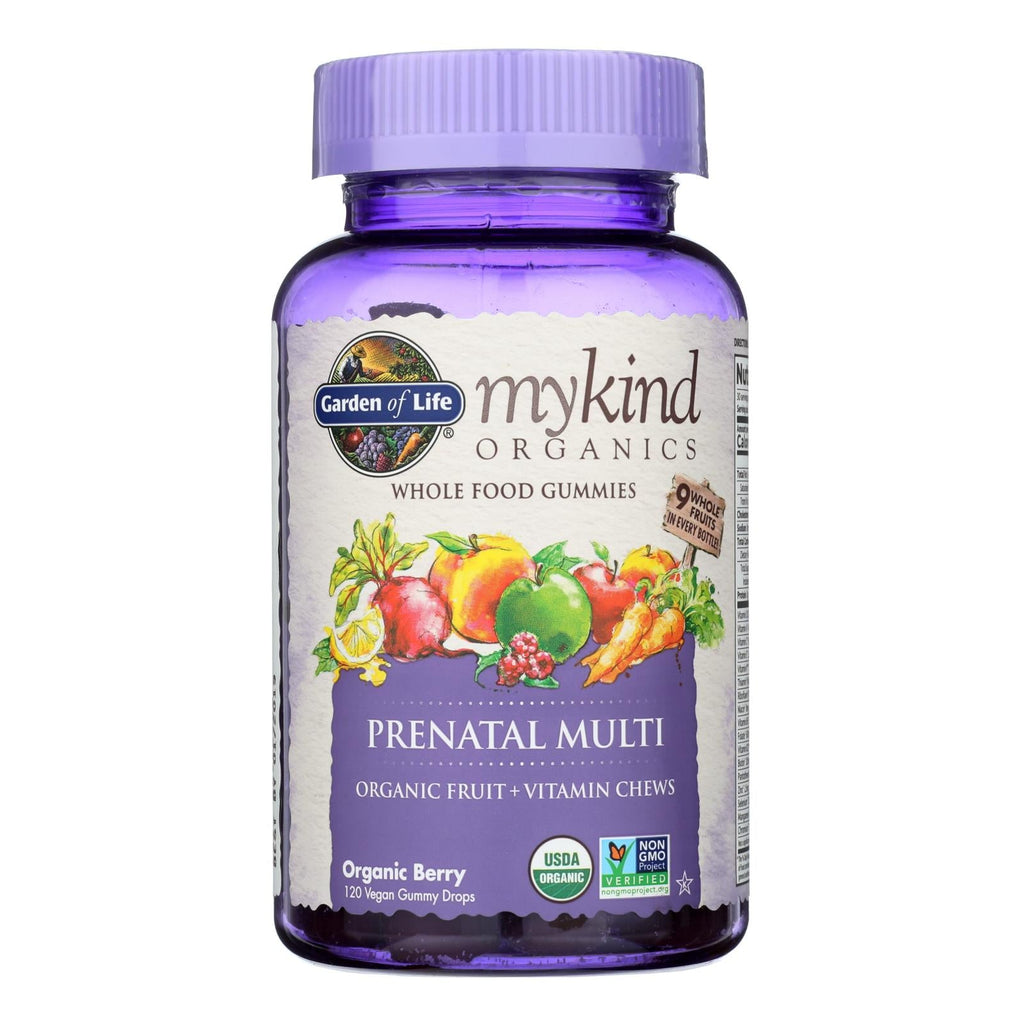Garden of Life Organics Mykind Prenatal Multi Gummies Organic Berry, 120 Count