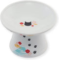 Necoichi Raised Cat Food Bowl – Ceramic Elevated Cat Bowl for Whisker & Neck Fatigue, Dishwasher Microwave Safe – Non-Slip & Anti Vomiting Ergonomic Design (Fuji, Extra Wide)