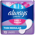 Always Thin Daily Pantiliners, Unscented, 72 Count - Thin & Flexible Protection