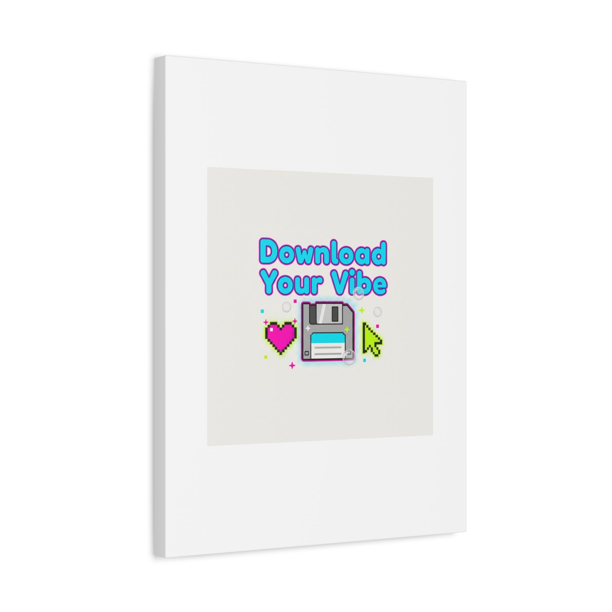 Download Your Vibe Canvas | Y2K Retro Tech, Pixel Floppy Disk Poster