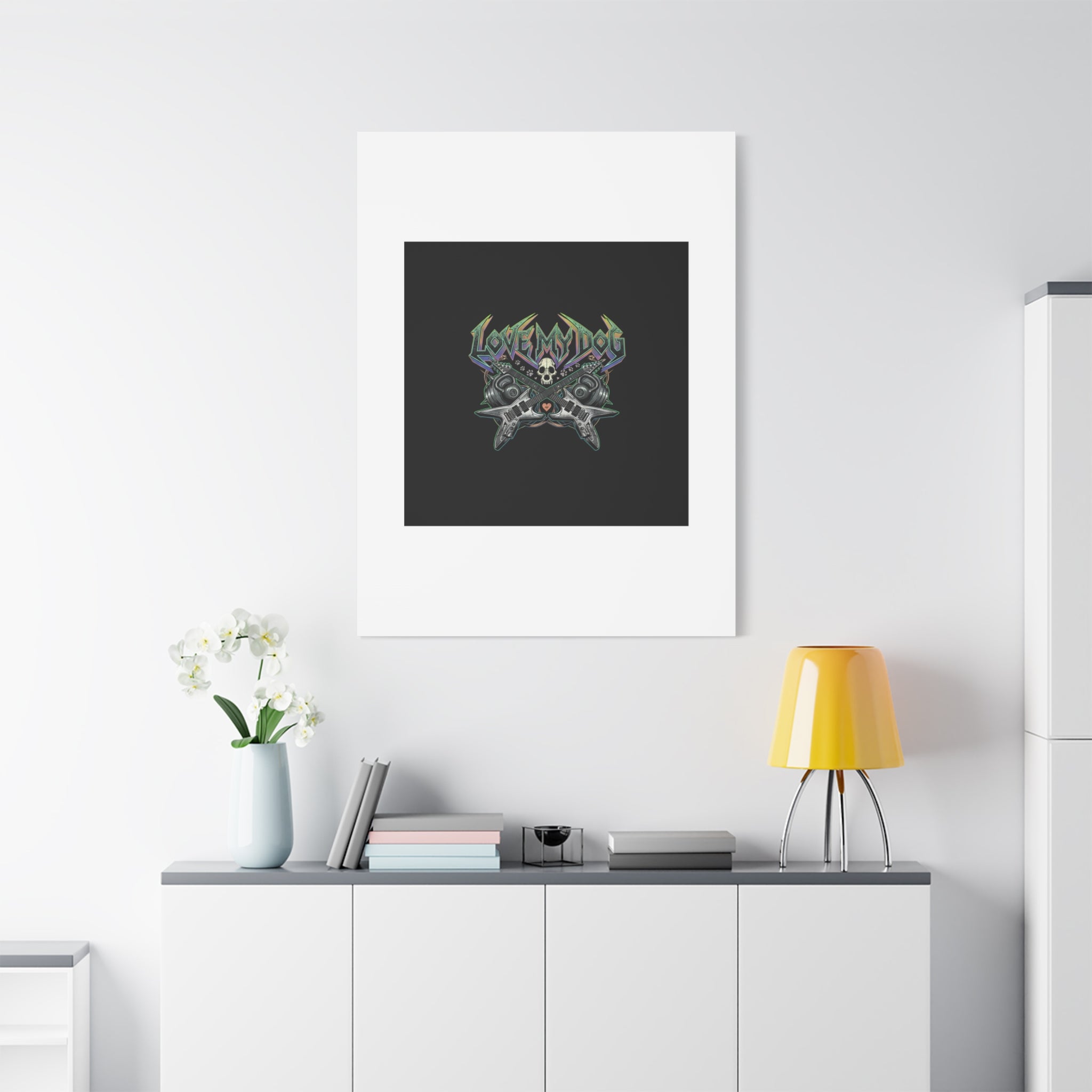 Love My Dog metal font Canvas | gothic wellness quote, edgy self-care merch