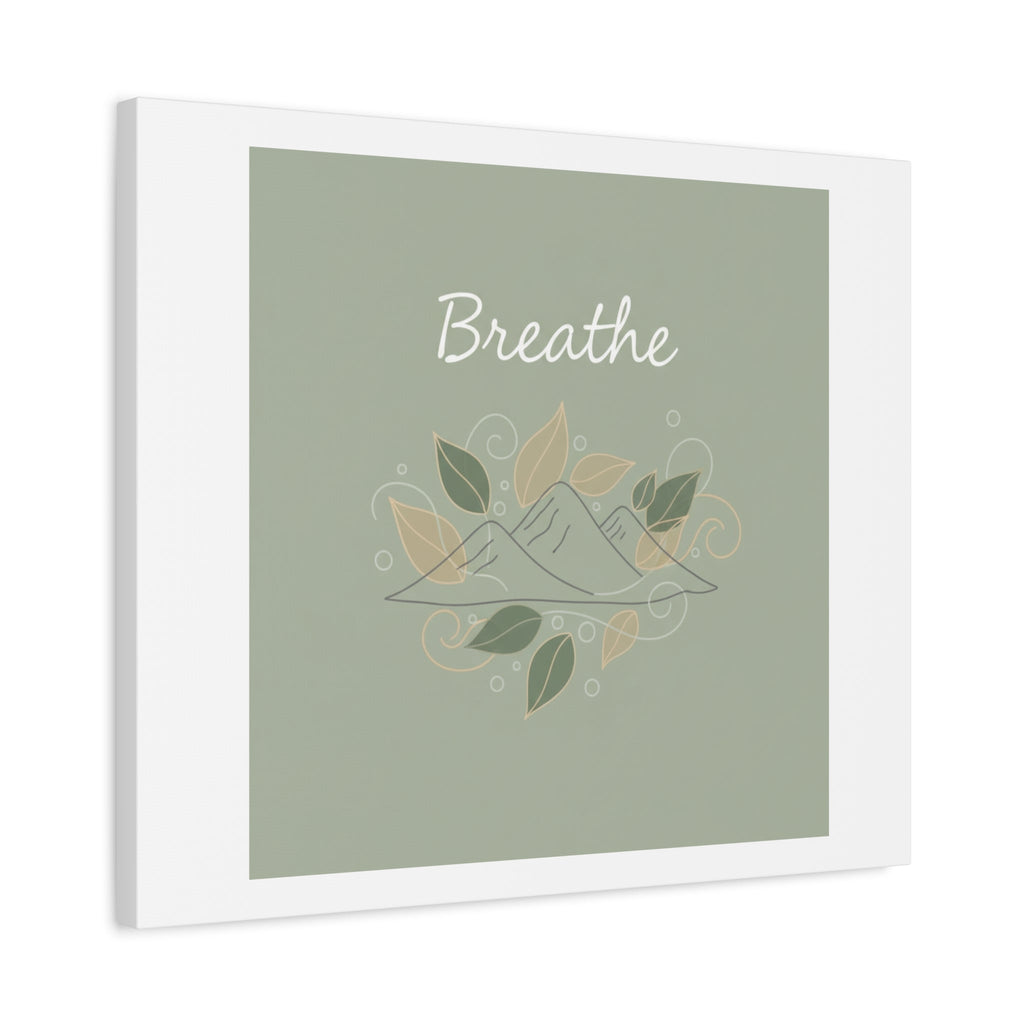 Breathe Mountain Line Canvas | Nature Symbols, Minimal Forest Wall Art