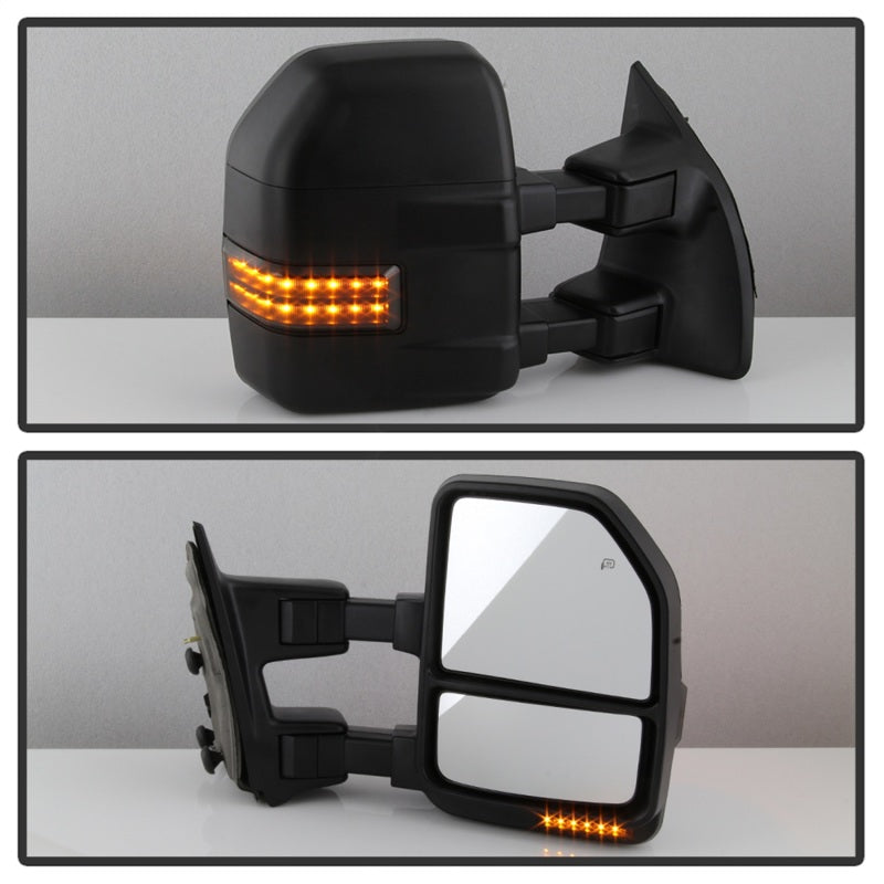 SPYDER xTune 08-15 Ford F-250 SD Heated Adj LED Signal Power Mirror - Smk (MIR-FDSD08S-G4-PW-RSM-SET) 9943126