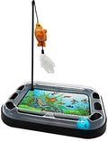 Cat Scratching Toy with Scratcher Board and Fish Aquarium Design, Fun and Exciting Catnip Cat Toy, Floppy Fish Toy with Feathers and Catnip Included