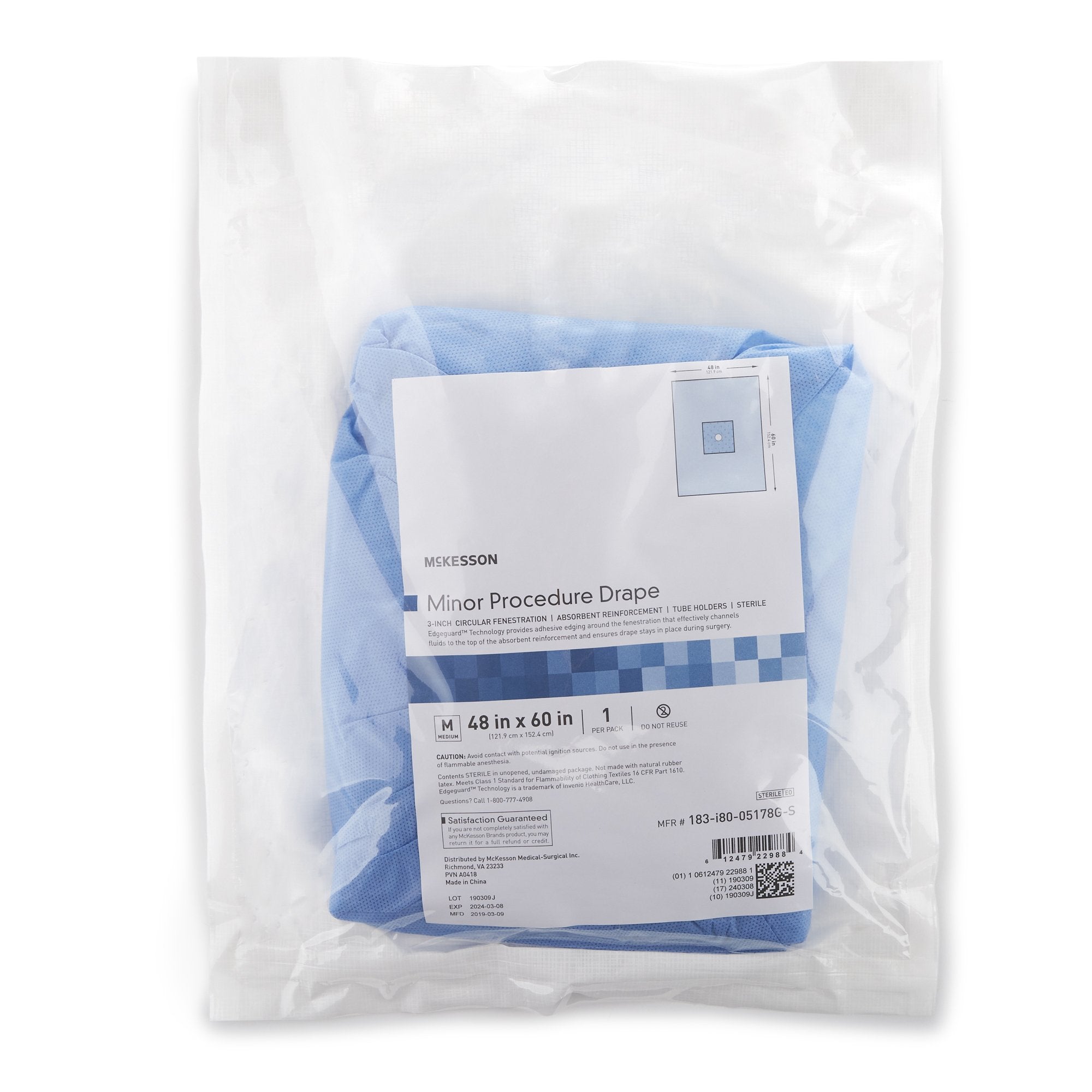 McKesson Sterile Minor Procedure Drape, 48 x 60 Inch 183-I80-05178G-S