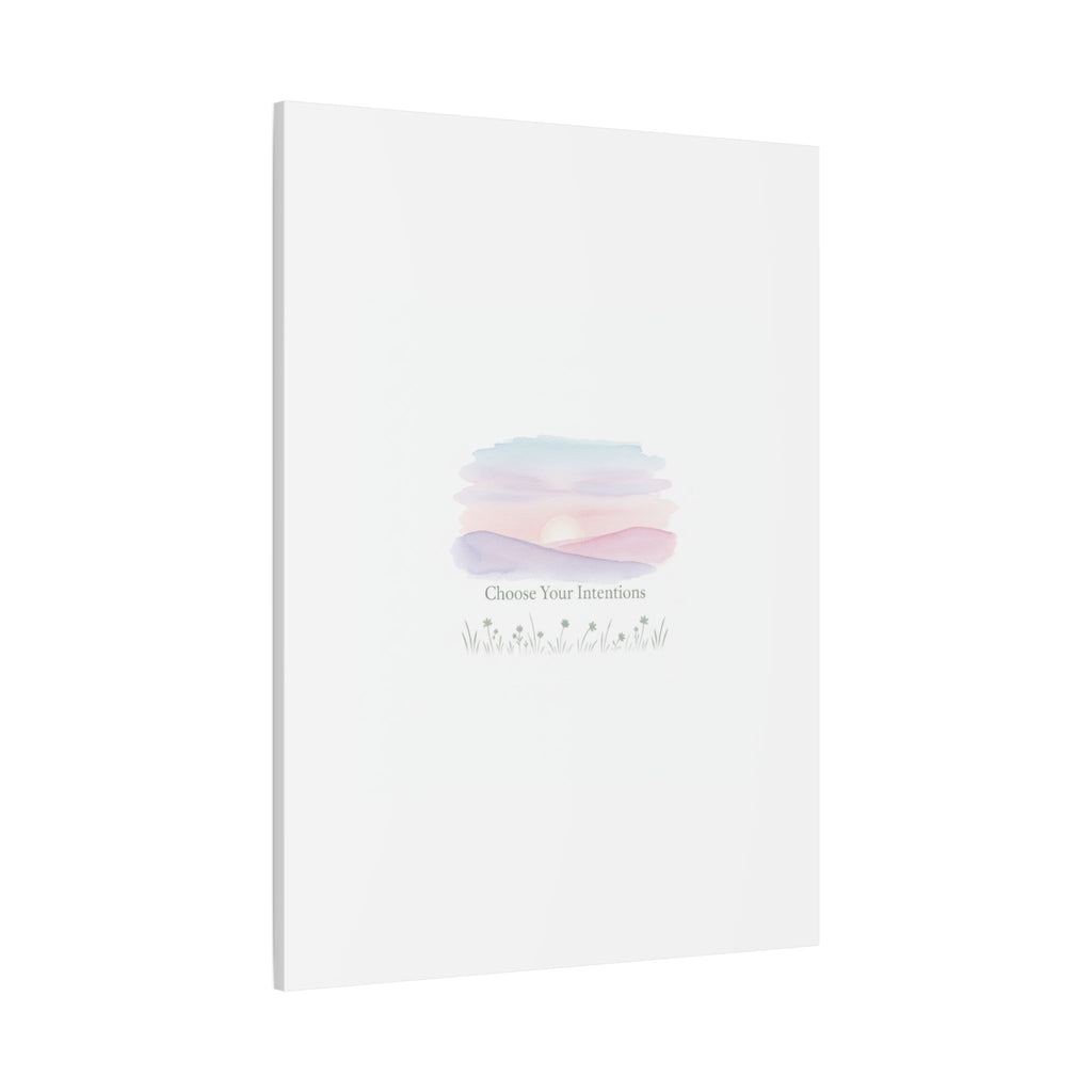 Choose Your Intentions Canvas, soft wellness poster, pastel gradient mindfulness art
