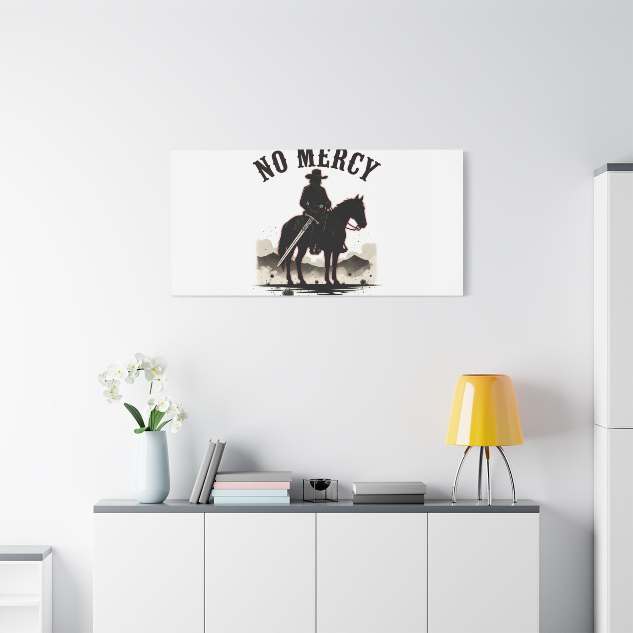 No Mercy Cowboy Skull Canvas | western skull art, gothic Americana