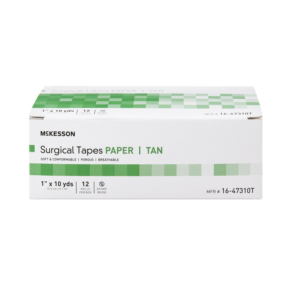 McKesson Paper Medical Tape, 1 Inch x 10 Yard, Tan 16-47310T