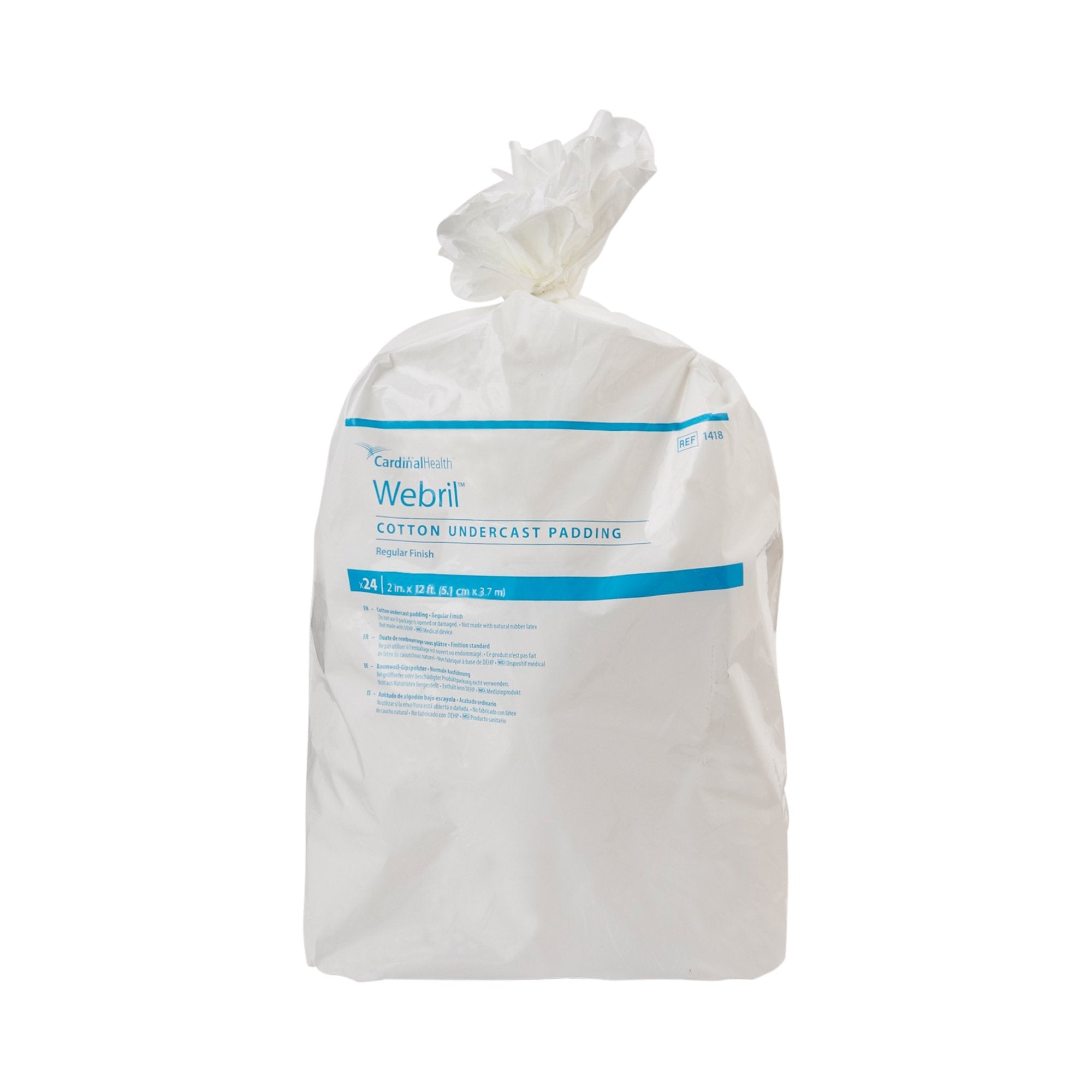 Webril™ Undercast Cotton Cast Padding, nonsterile, White, 2 Inch x 4 Yard 1418