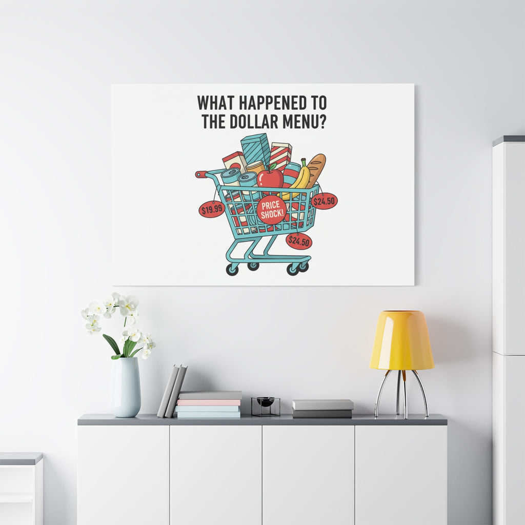 What Happened to the Dollar Menu? Canvas | Grocery Prices Meme, Price Shock Wall Art