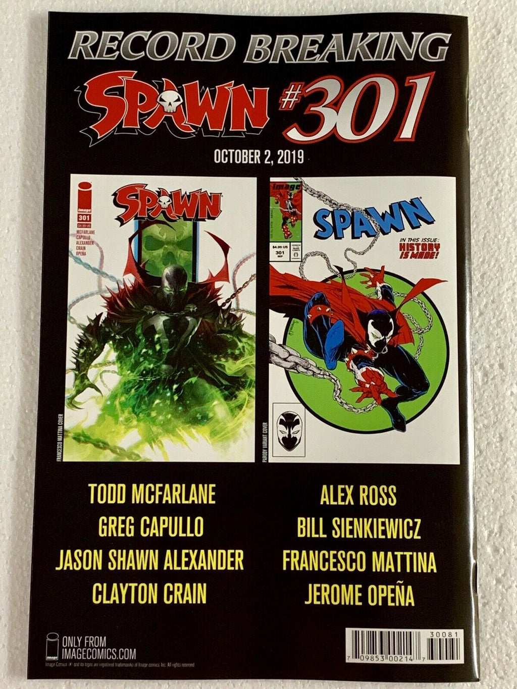 Spawn 300 Jerome Opena Cover H Variant Image Comics Todd Mcfarlane 1st She-Spawn