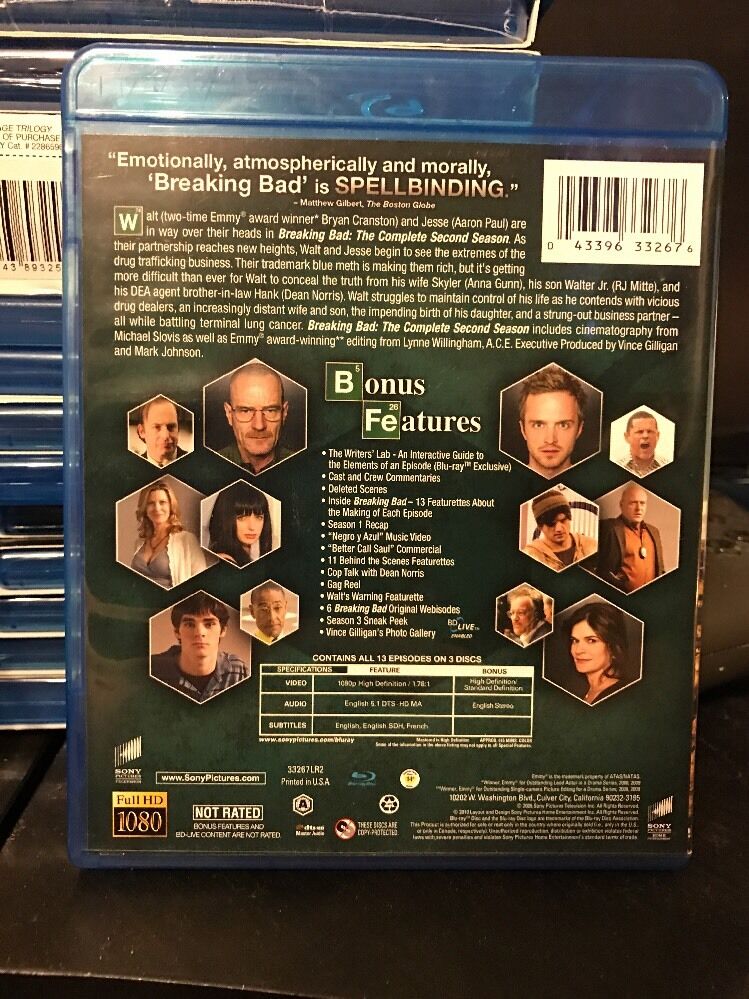 Breaking Bad: The Complete Second Season (Blu-ray Disc, 2010, 3-Disc Set)