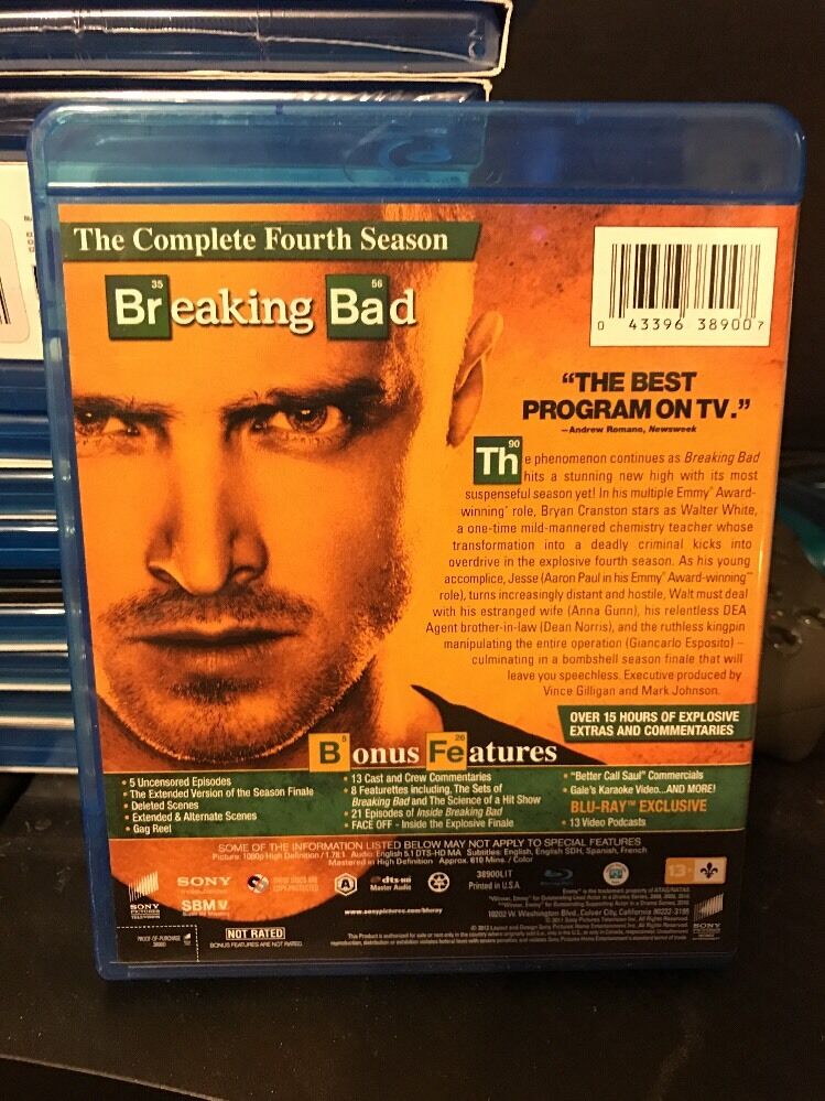 Breaking Bad: The Complete Fourth Season (Blu-ray Disc, 2012, 3-Disc Set)
