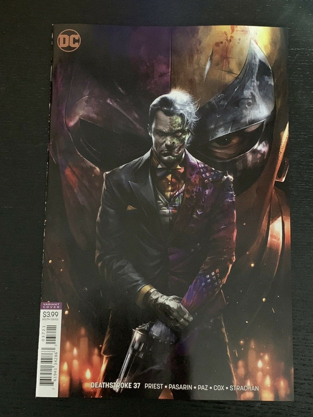 Deathstroke #37 Francesco Mattina Cover B Variant Two-Face Batman 2018