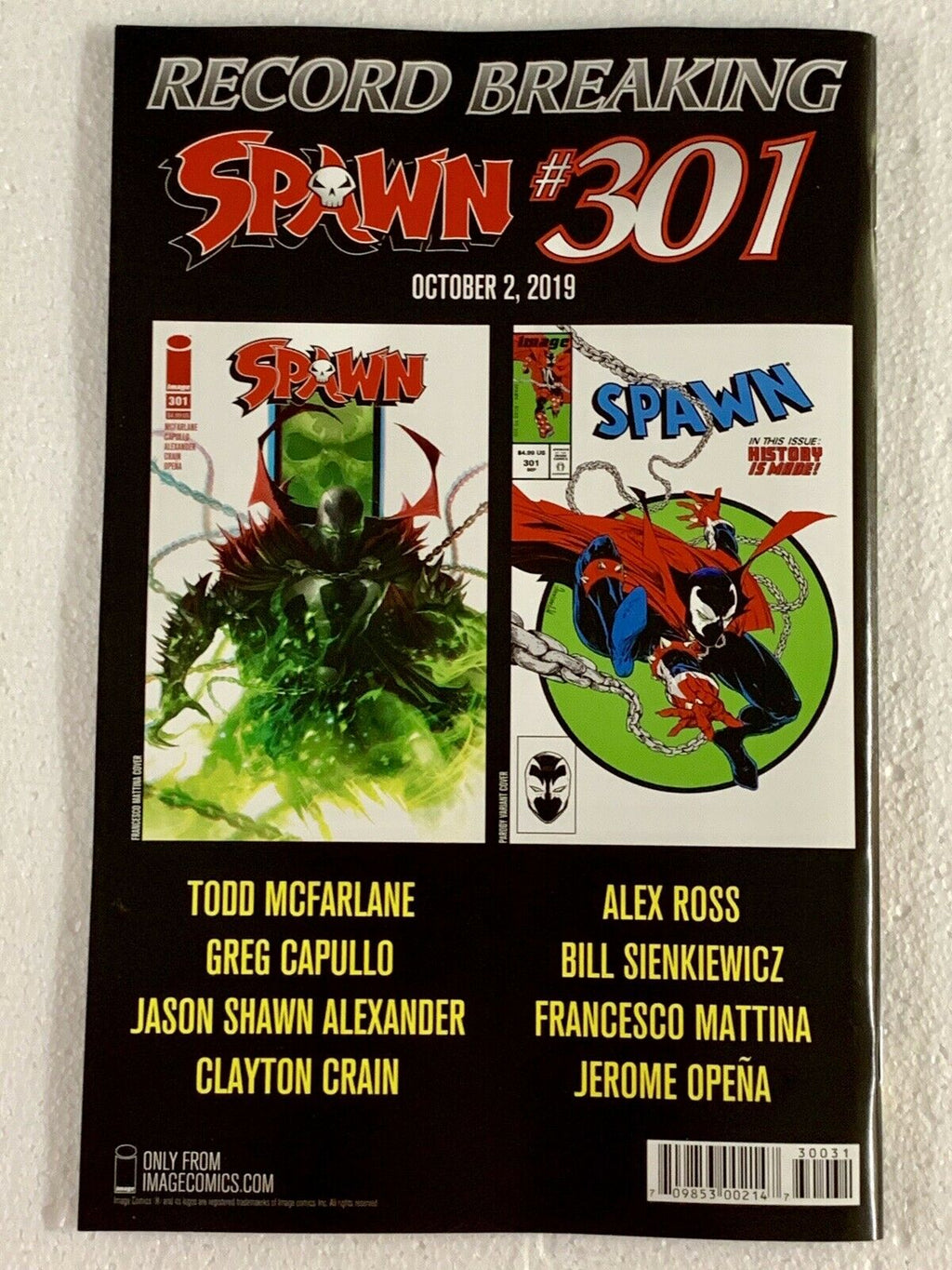 Spawn #300 Greg Capullo Cover C Variant Image Comics 1st Appearance Of She-Spawn