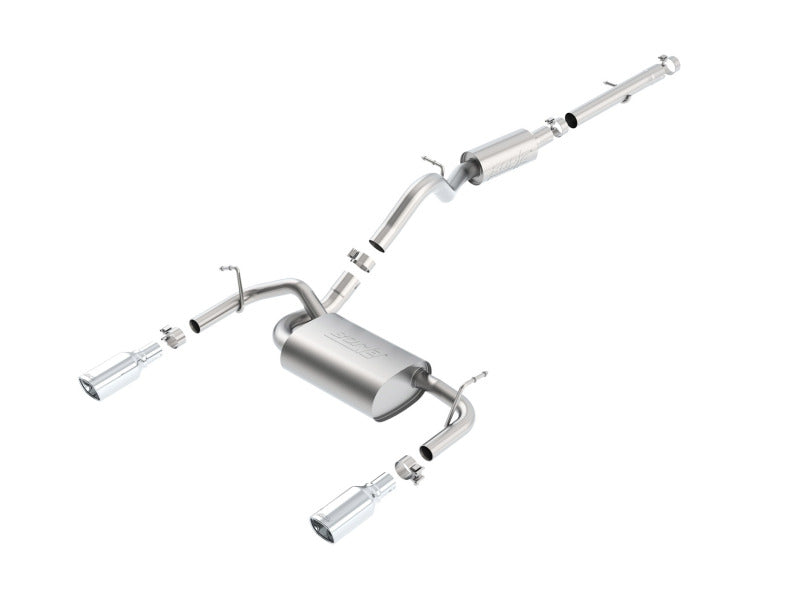 Borla 12-16 Jeep Wrangler V6 4WD Cat-Back 2.5in x 2in Single Square Rolled Angle Cut Split Rear 140460