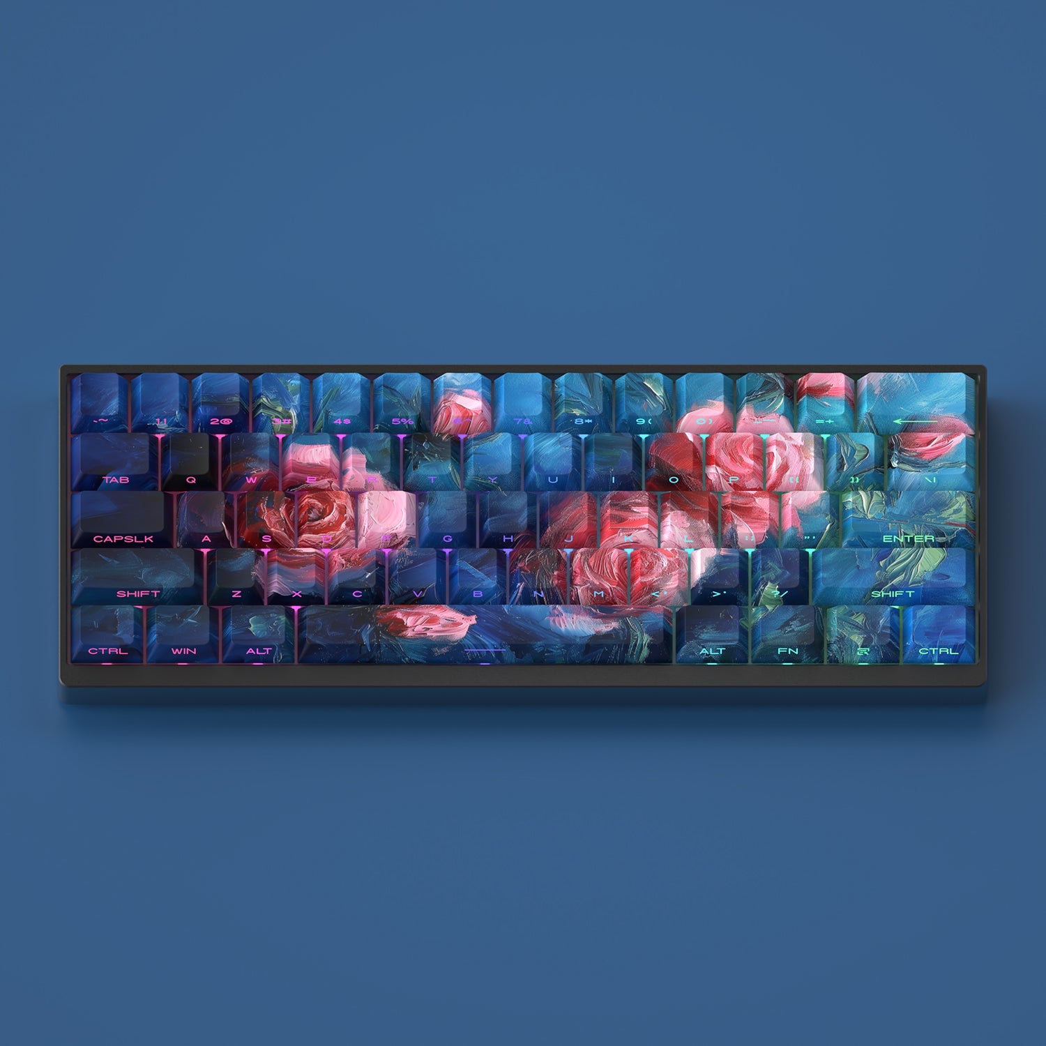 Oil Painting Style Side Carving Transparent Original PBT Atk68 Key Cap