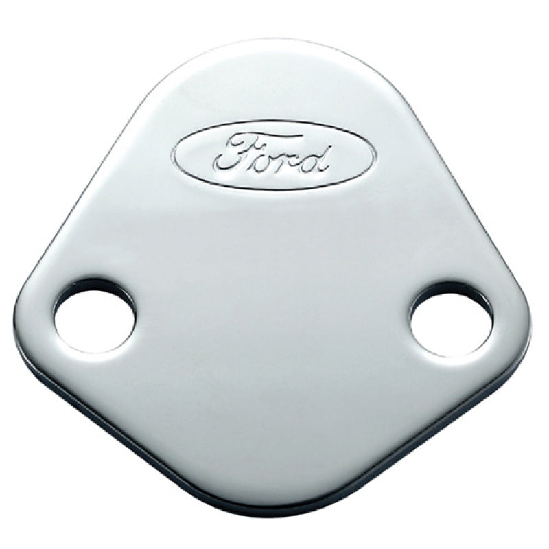 Ford Fuel Pump Block-Off Plate Chrome w/Ford Logo FRD302-290
