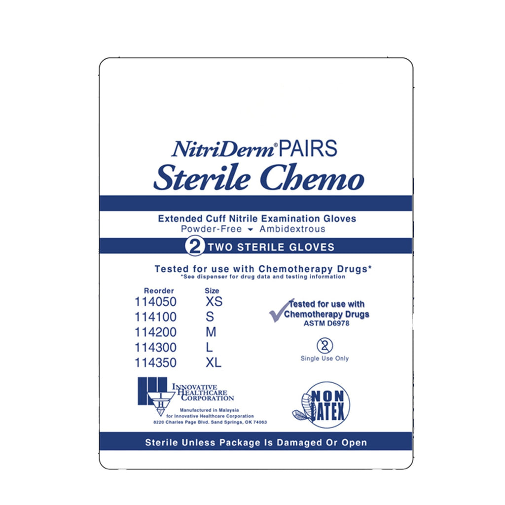 NitriDerm® EC Nitrile Extended Cuff Length Exam Glove, Medium, Blue 114200