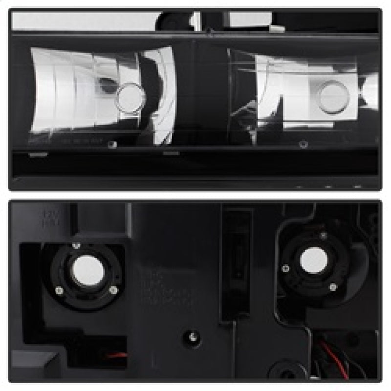 SPYDER Xtune 92-94 Blazer Full Size Corner/LED Bumper Headlights Black HD-JH-CCK88-LED-AM-BK-SET 5069542