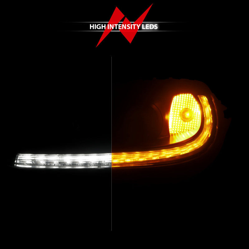 ANZO 05-13 Chevrolet Corvette Projector Headlights w/switchback & Sequential LED - Black Amber 121571