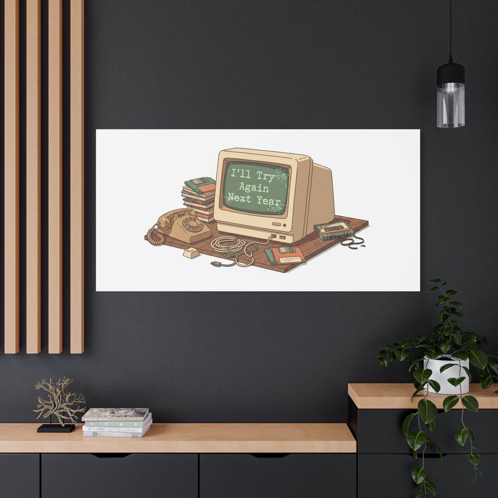 I’ll Try Again Next Year Canvas | Resolution Joke, January Burnout Poster
