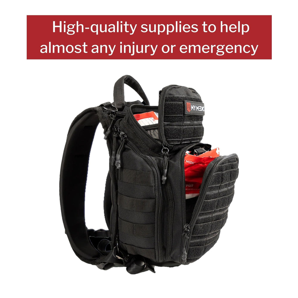 My Medic Recon First Aid Kit Backpack with Emergency Medical Supplies, Black MM-KIT-RCN-STN-BLK