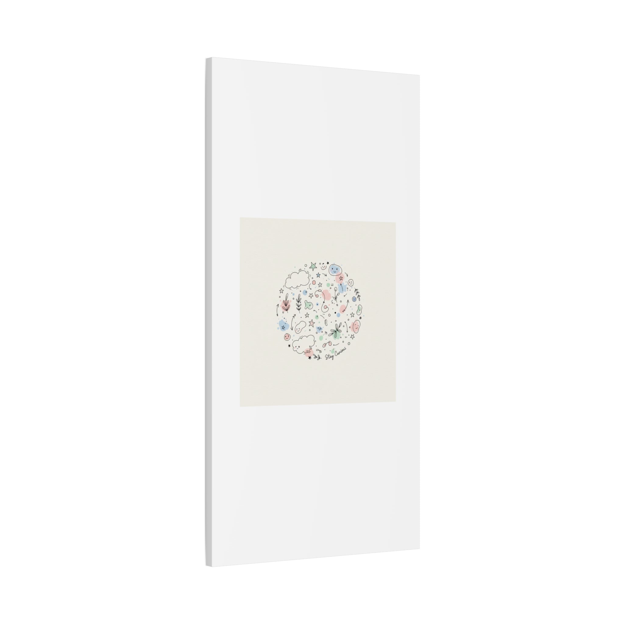 Doodle Circle Line Drawing Matte Canvas, Hand-Drawn Sketch Art