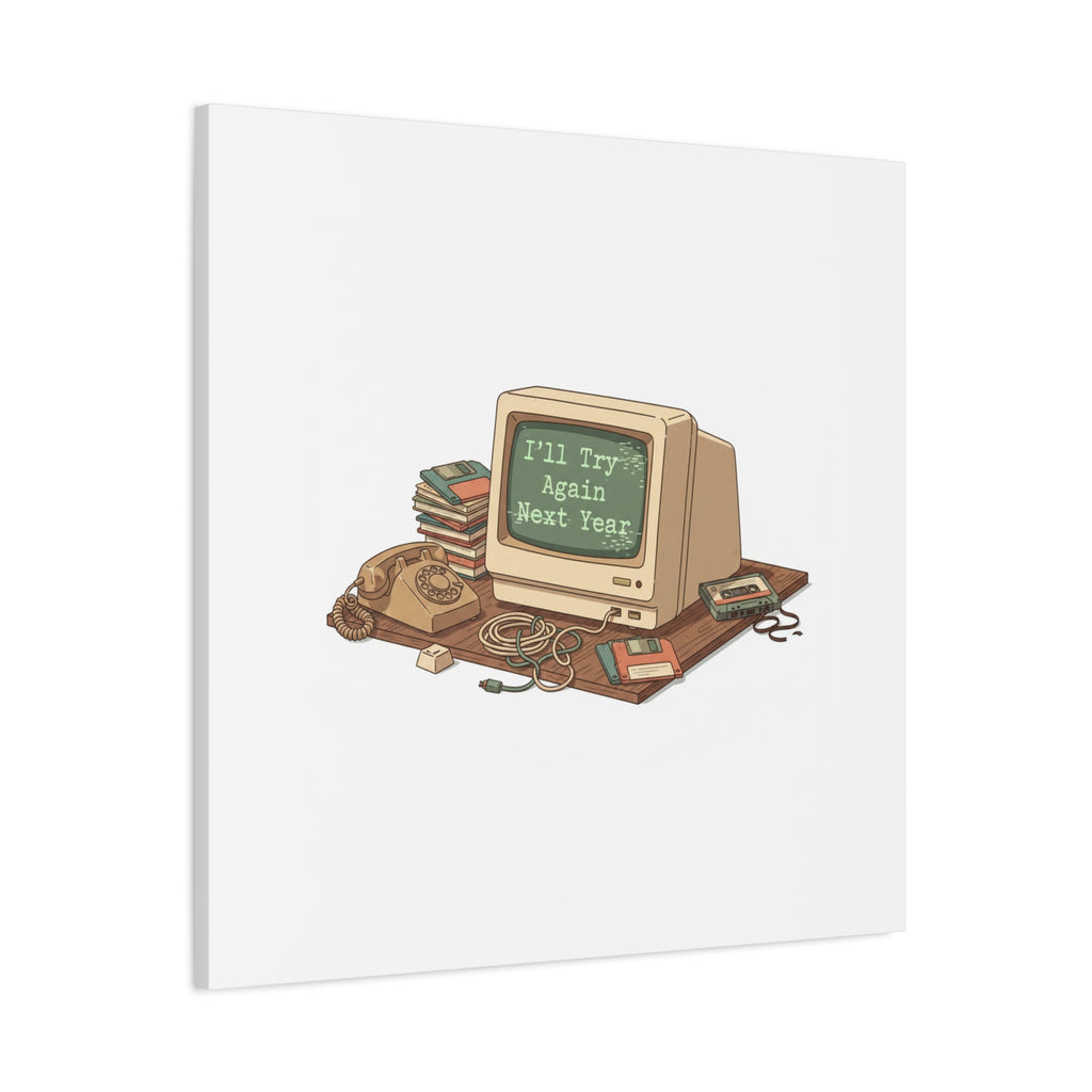 I’ll Try Again Next Year Canvas | Resolution Joke, January Burnout Poster