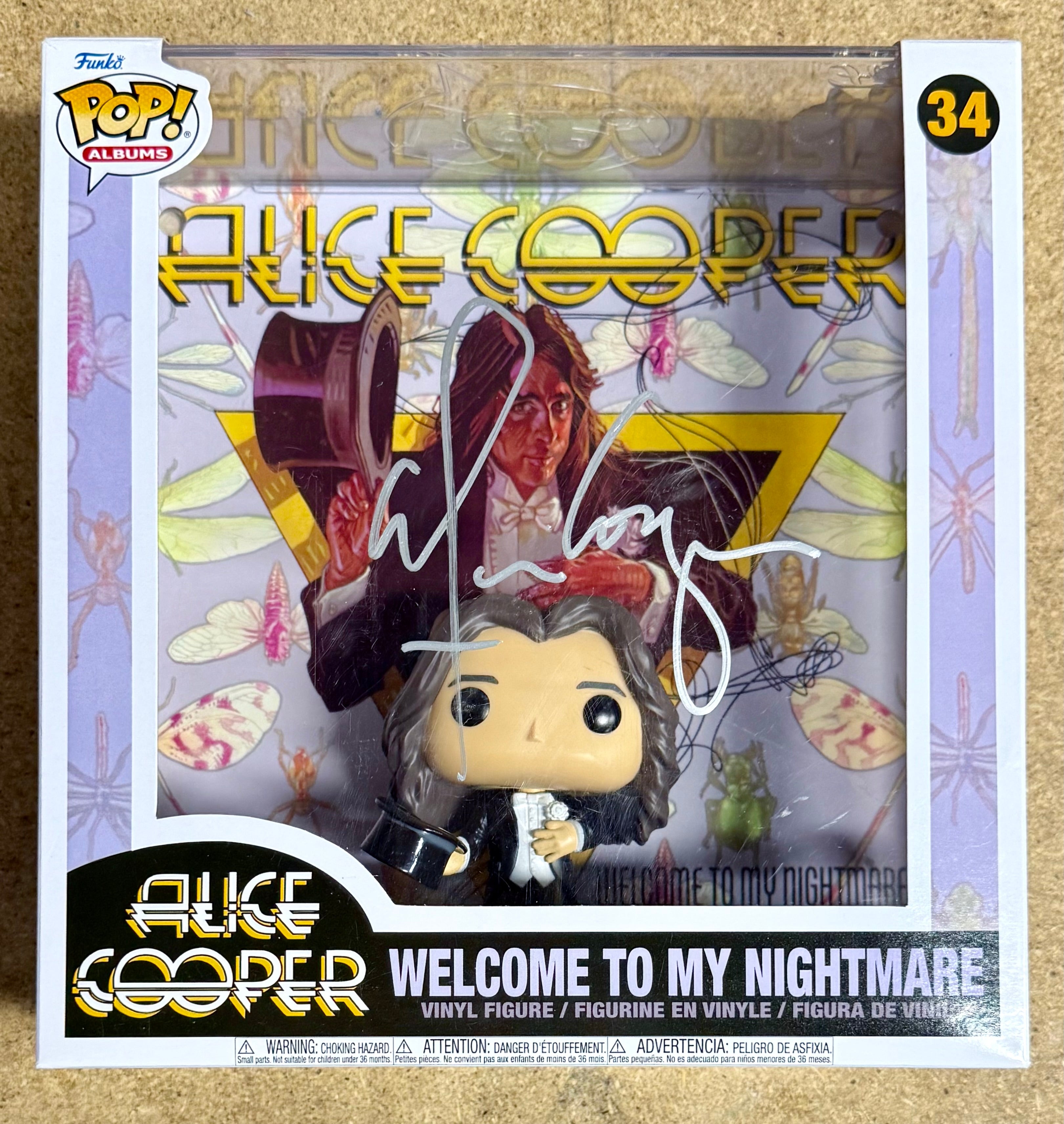 Alice Cooper Signed Welcome To My Nightmare Funko Pop! Albums #34 With PSA COA