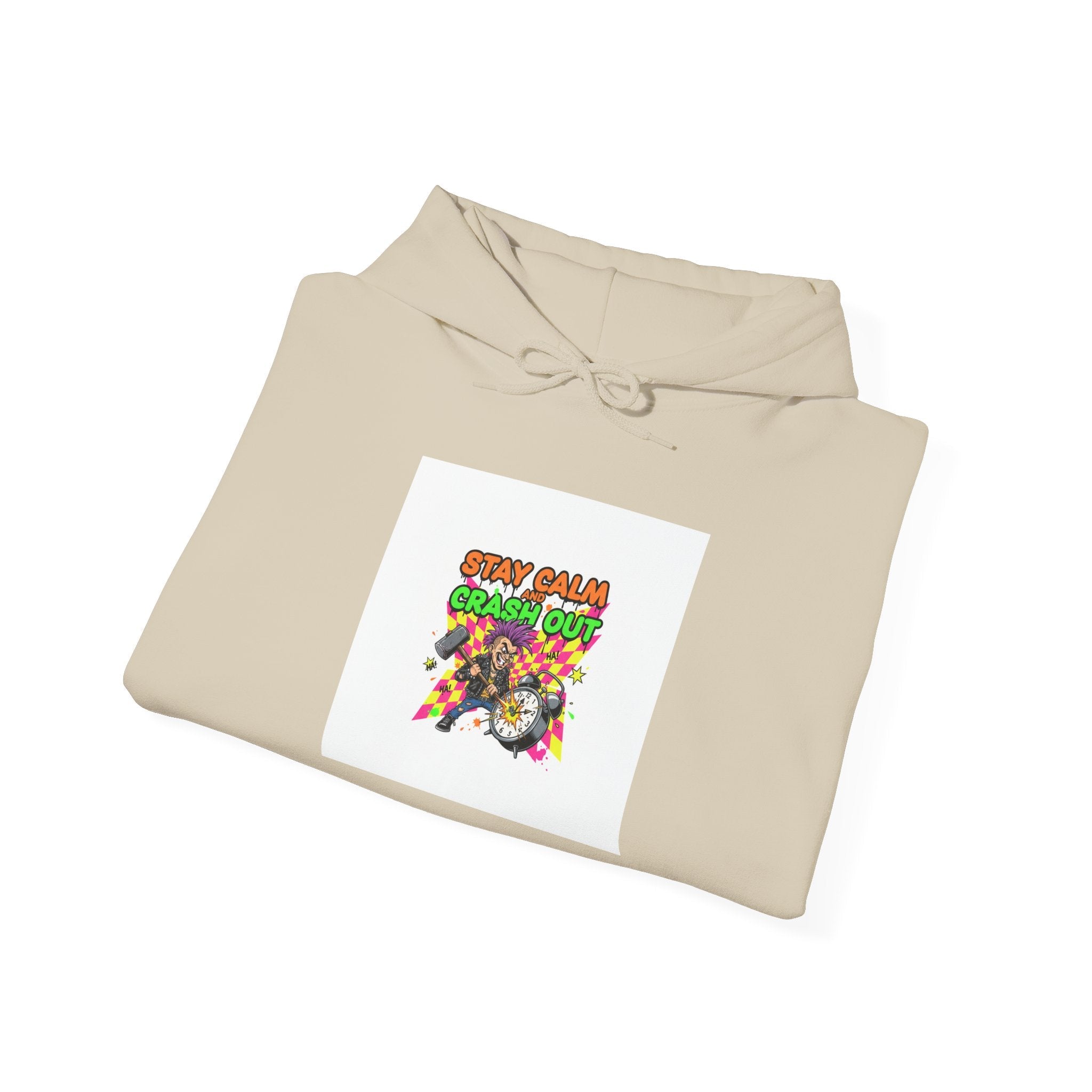 Crash Out Meltdown hoodie | neon warning streetwear, graffiti skate vibe