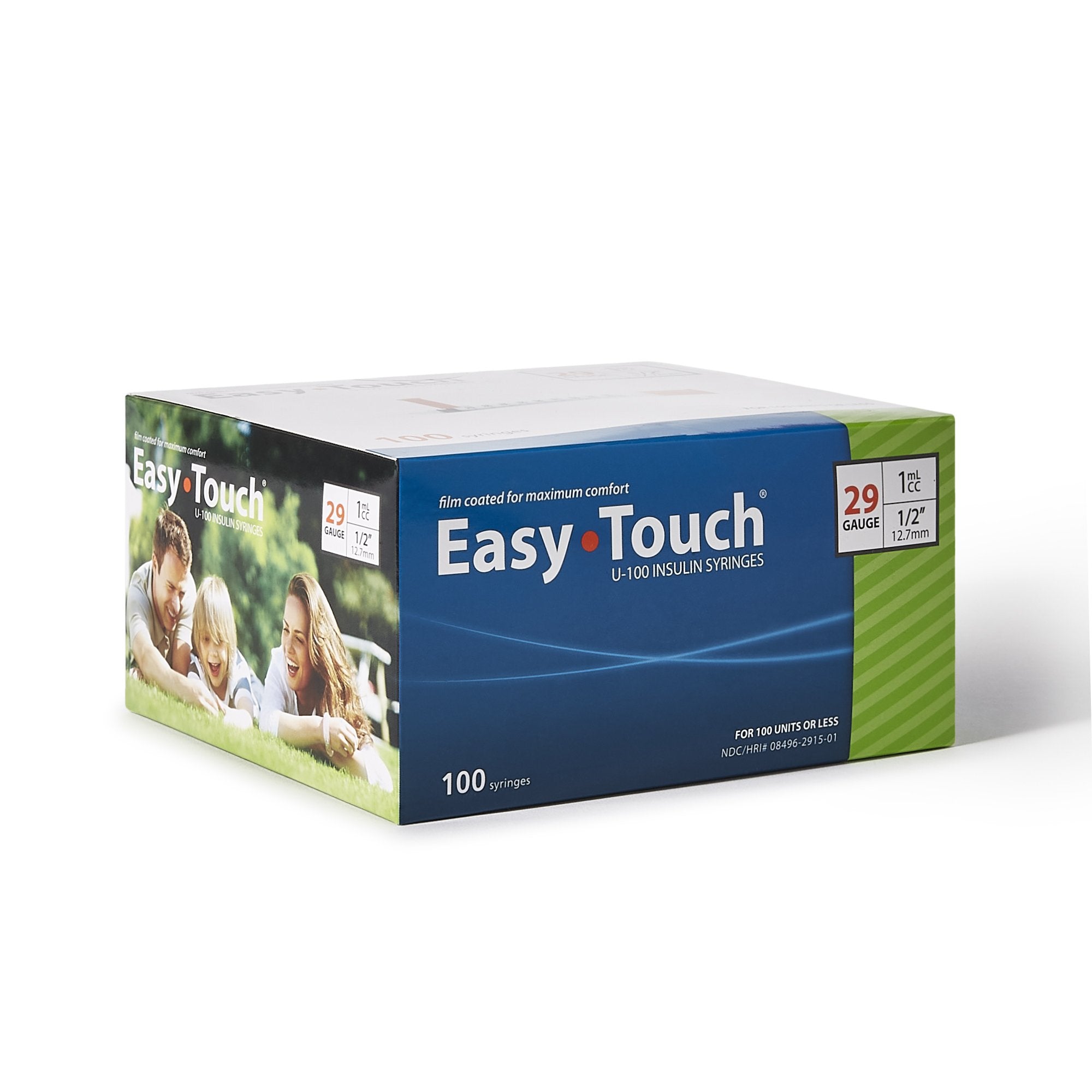 EasyTouch™ Standard Insulin 1cc Syringe with Needle, 29 Gauge, 1/2 Inch Length 829155