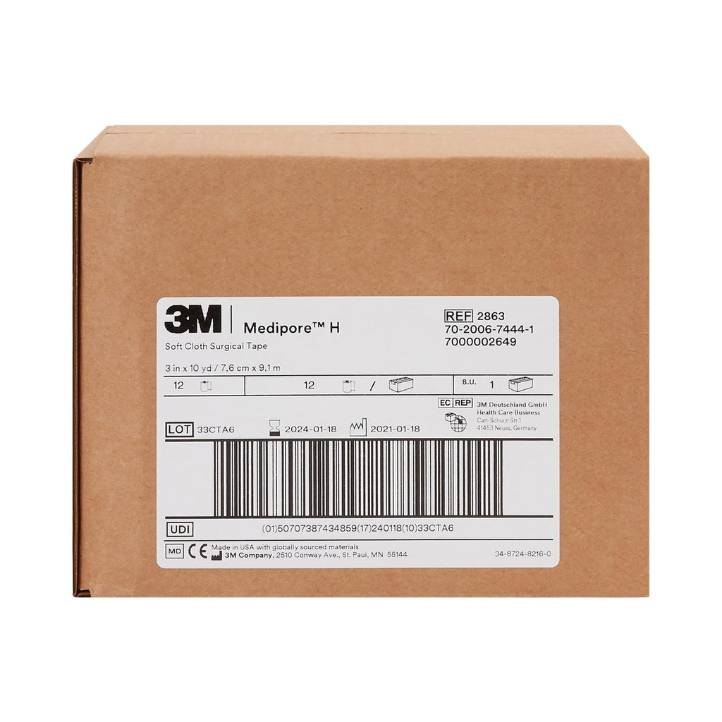 3M™ Medipore™ H Cloth Medical Tape, 3 Inch x 10 Yard, White 2863