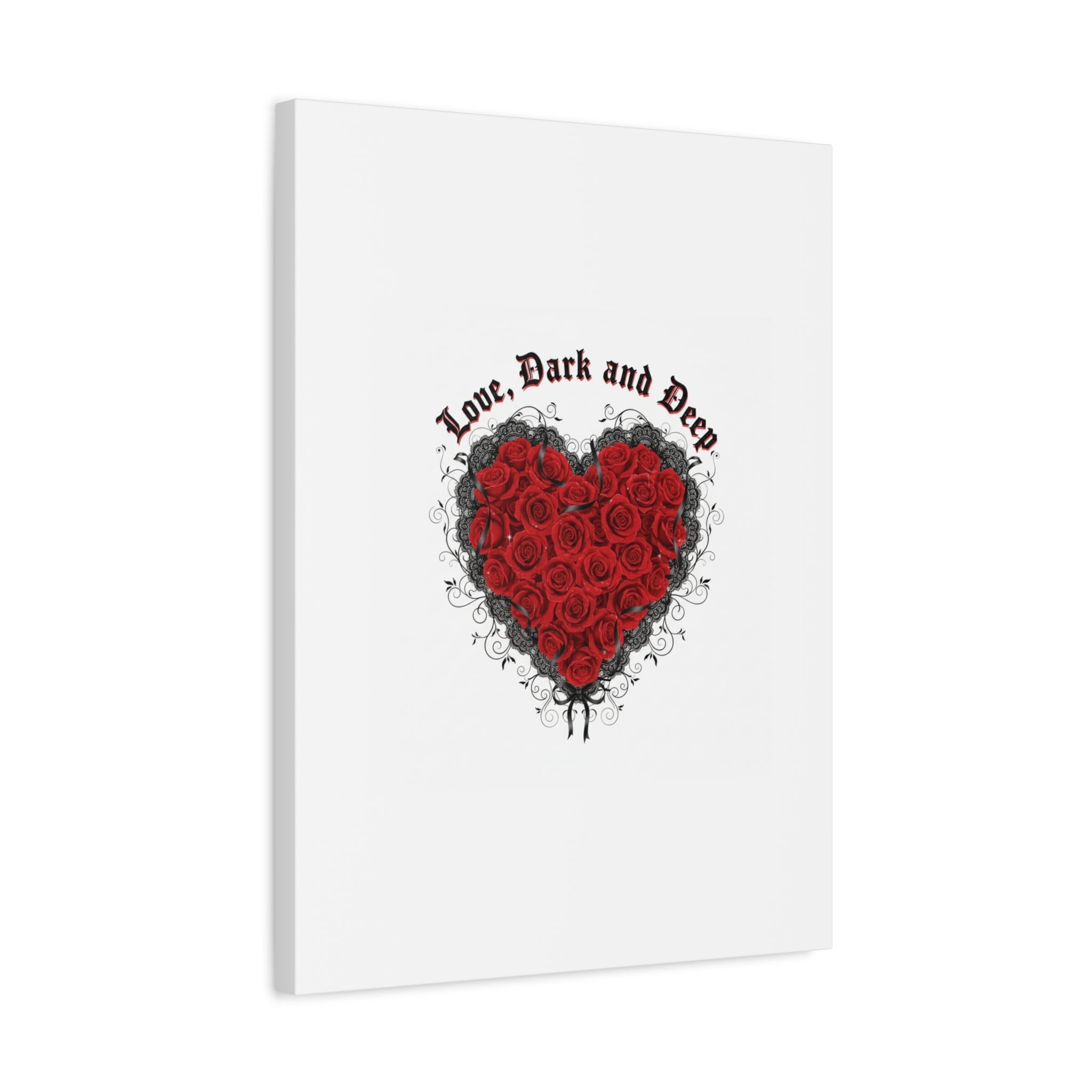 Love Dark and Deep Heart Canvas, Nu Romantic Gothic Romance, 80s Nostalgia