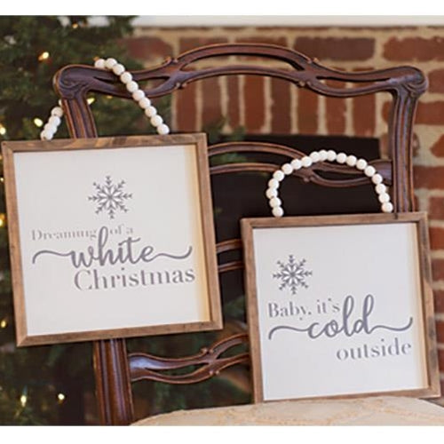 Baby It's Cold Outside Beaded Sign  (Pack of 4)