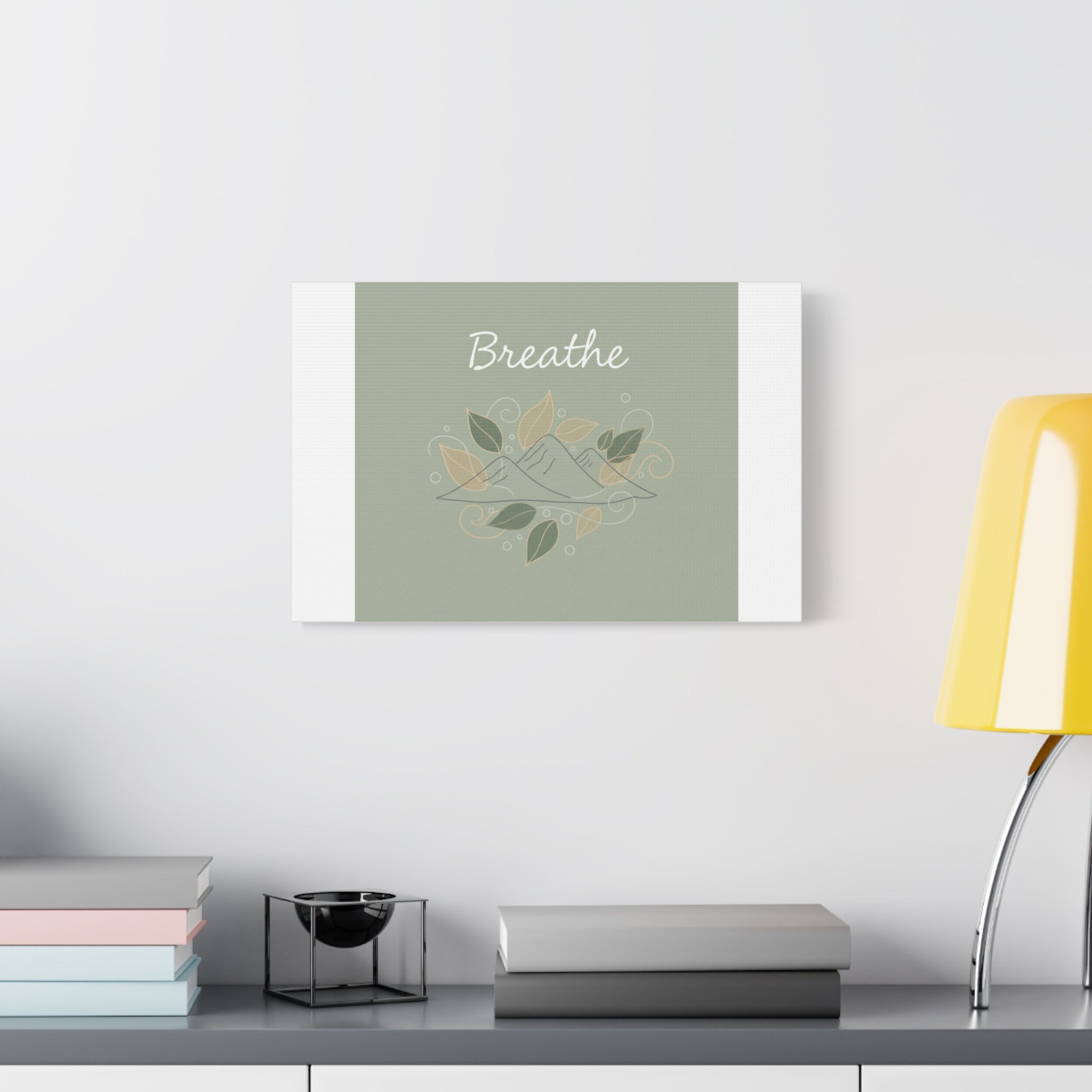 Breathe Mountain Line Canvas | Nature Symbols, Minimal Forest Wall Art