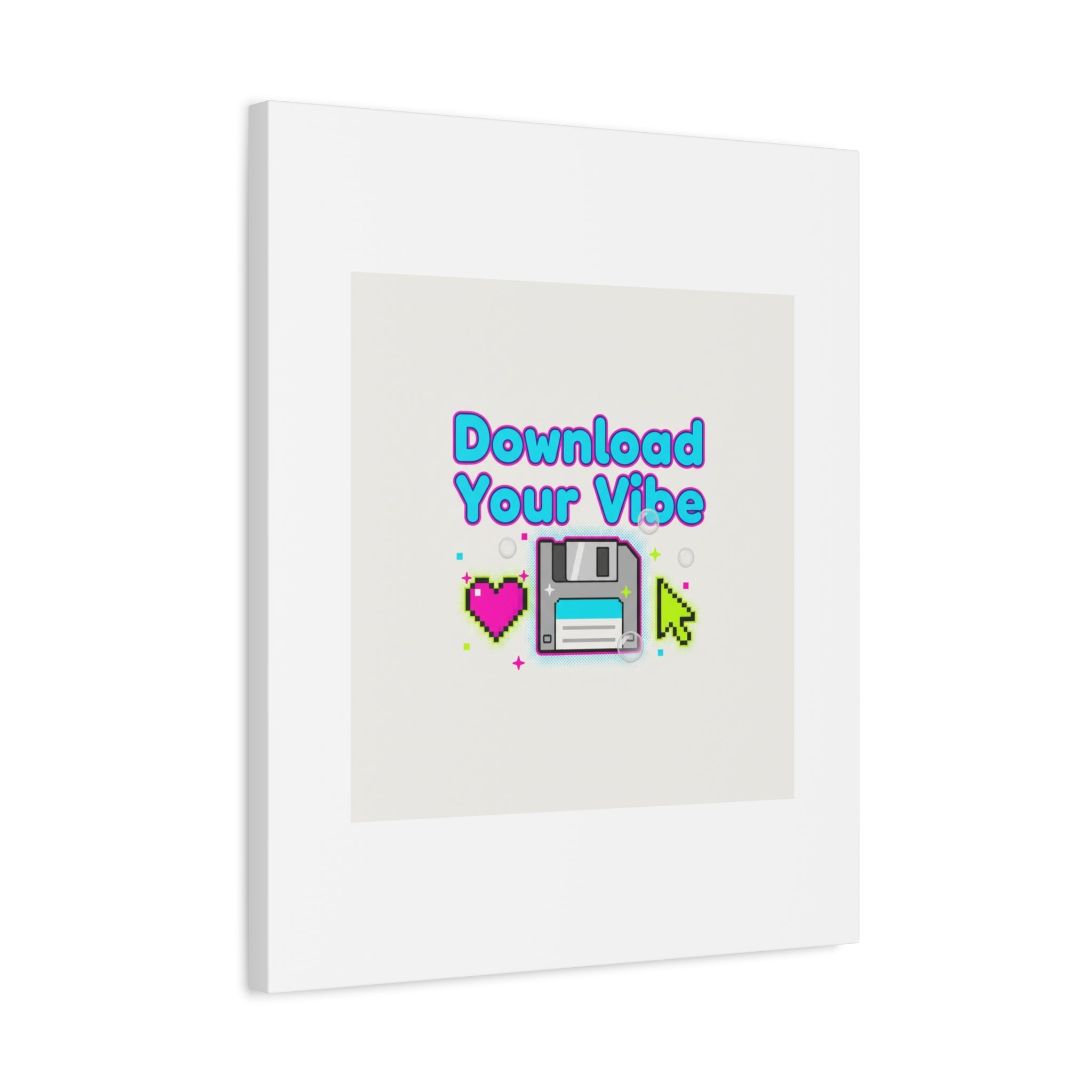 Download Your Vibe Canvas | Y2K Retro Tech, Pixel Floppy Disk Poster