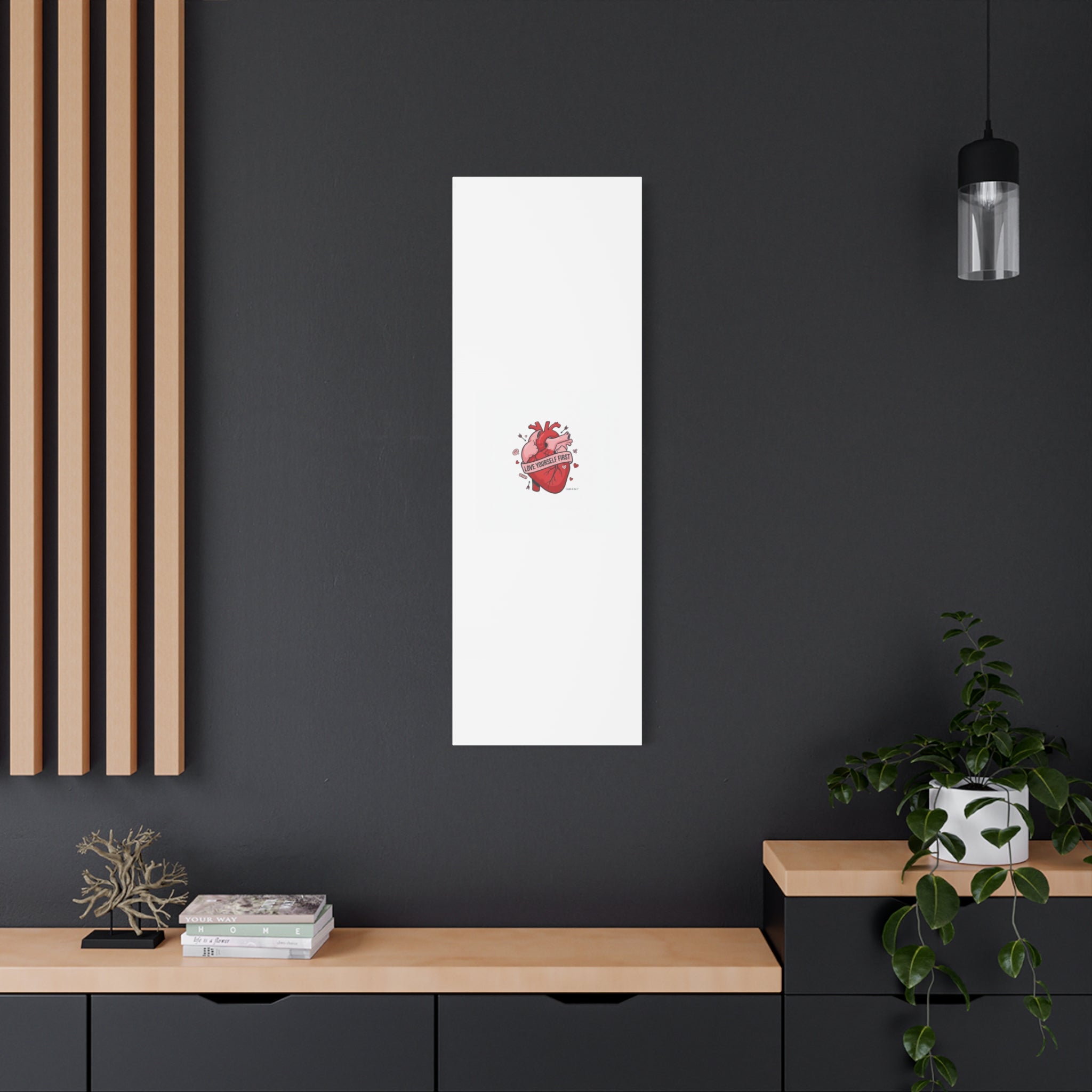 Love Yourself First Canvas, Hearts-with-a-Twist, Anti-Valentine Art