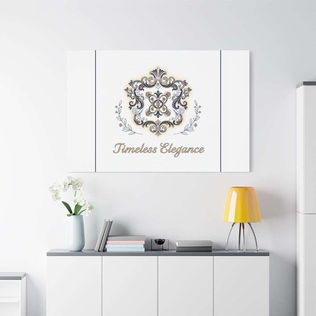 Ornate Brooch Emblem Canvas | Vintage Formalwear Accents, Baroque Print