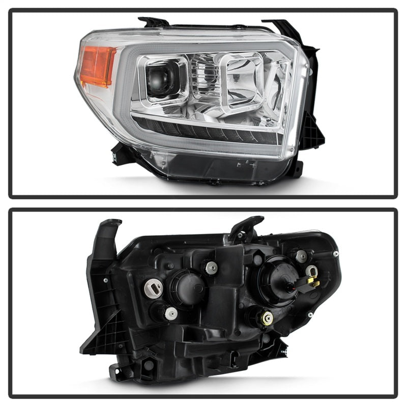 SPYDER xTune 14-17 Toyota Tundra DRL LED Light Bar Projector Headlights - Chrome (PRO-JH-TTU14-LB-C) 9043048