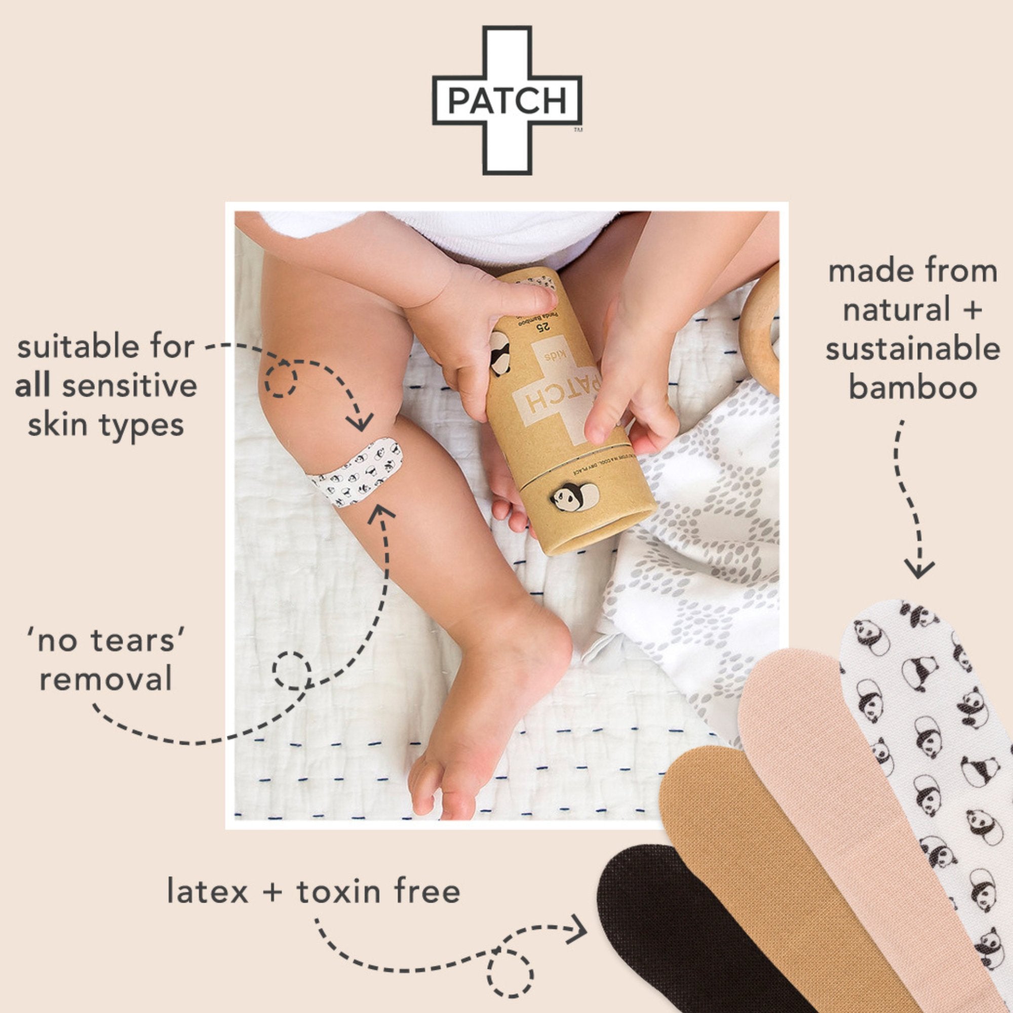 Patch™ Tan Adhesive Strip, 3/4 x 3 Inch PATNACT