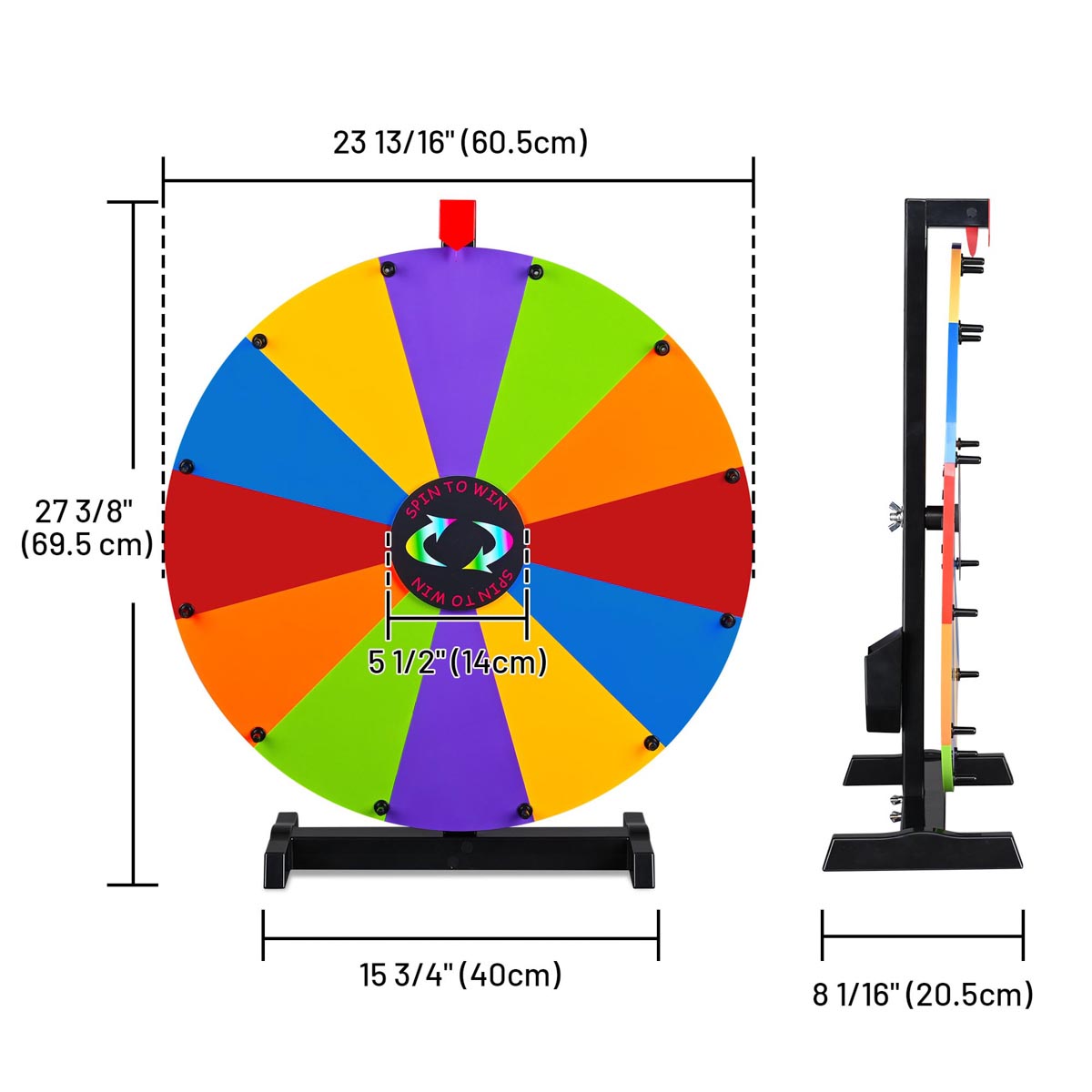 WinSpin 24" Modular Dry Erase Spin Wheel Customizable Color Slots(12)